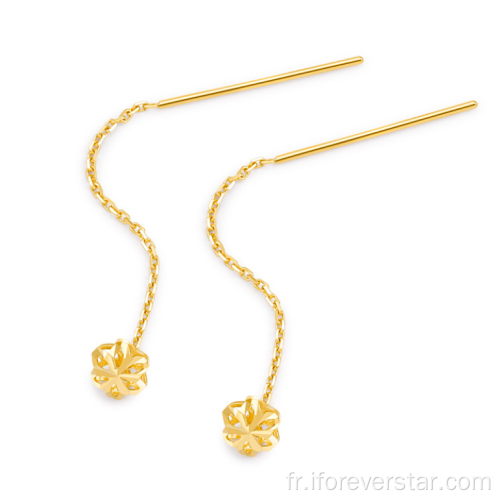 Boucle d&#39;oreille de coeur d&#39;or jaune de 18 carats